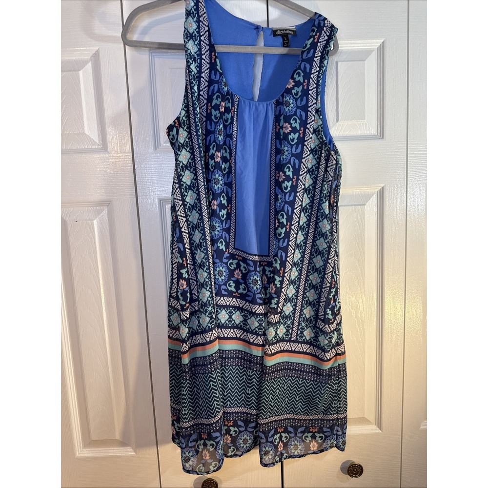 Allison Brittney‎ Women's Dress Size Large Floral Tribal Boho Print Sleeveless